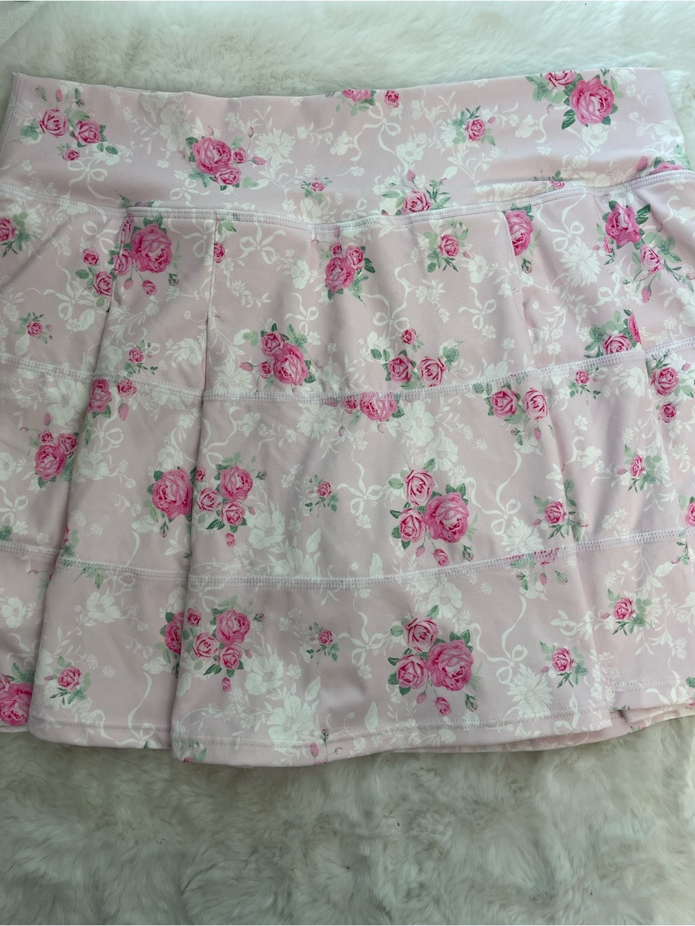 Women's Pink Floral Tiered Mini Skirt